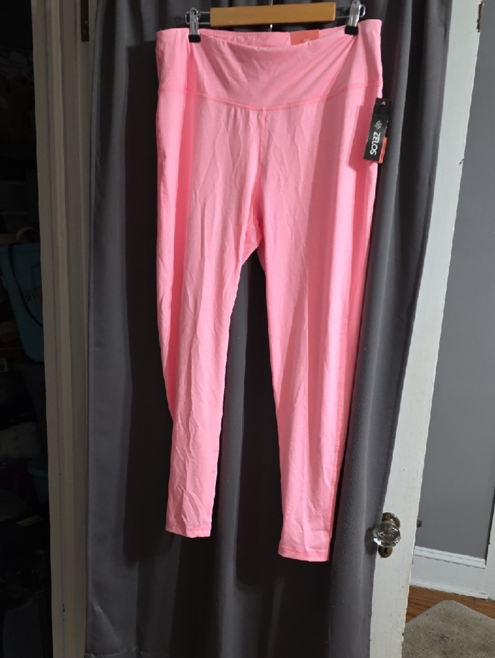 NWT Zelos Athletic Yoga Pants Tight Ankle Studio Strength Athleisure Coral Sz 2X